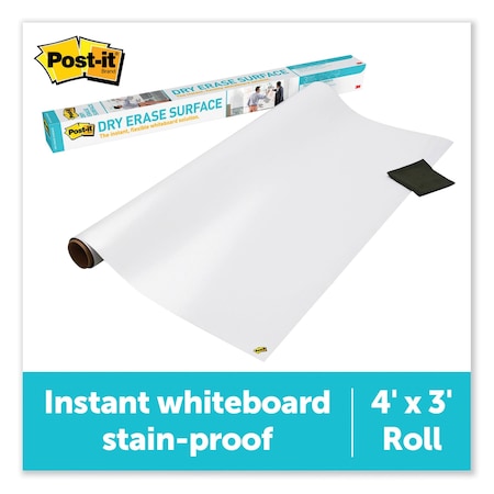 Post-It Board, Dryerse, Film, 4X3, White, 48"x36", Dry Erase, 48", 36", White DEF4X3
